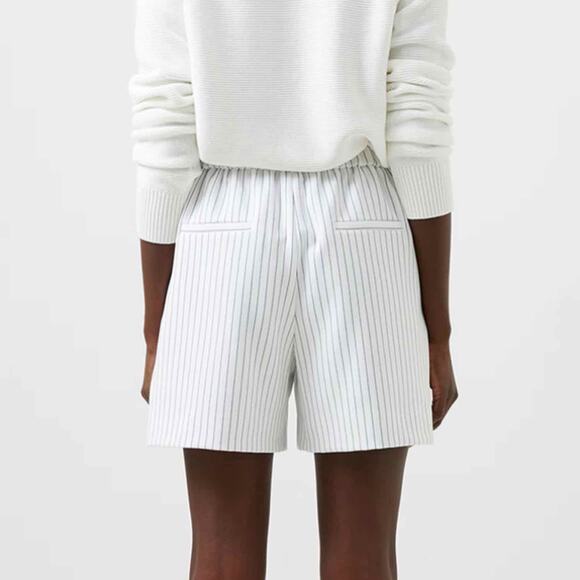 French Connection Pinstripe Shorts Size US 6 Summer White - Picture 5 of 14